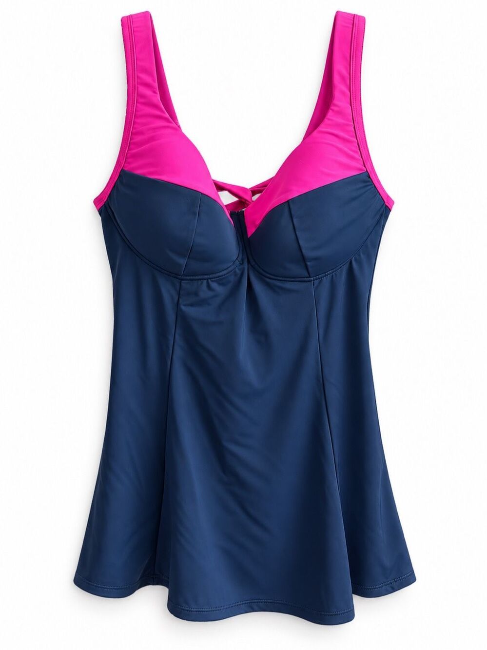 Roaman’s Swim Navy Pink Underwire Swimdress Swimsuit 14W